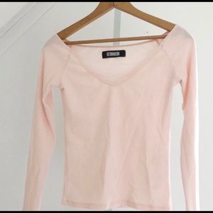Reformation light pink long sleeve tee, size xs